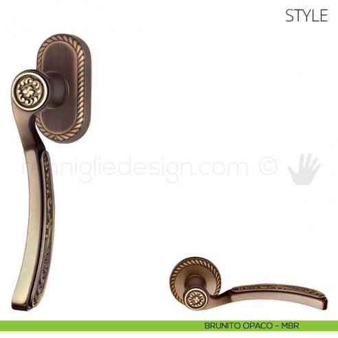 Maniglia per finestra martellina DK Style Mandelli brunito opaco