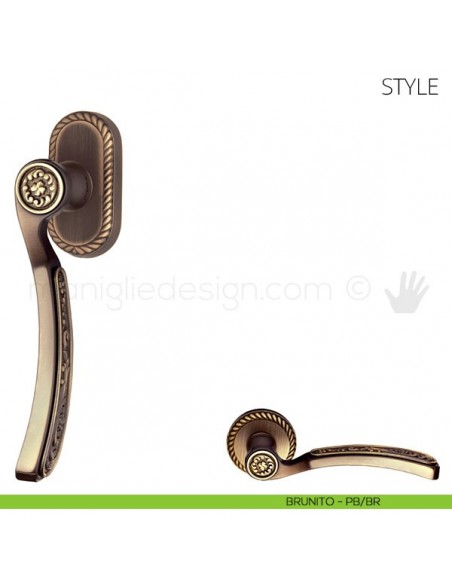 Maniglia per finestra martellina DK Style Mandelli brunito