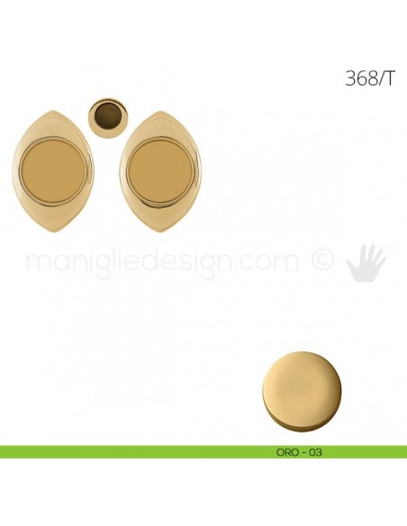 Maniglia per porta scorrevole Clip Mandelli 368T senza serratura oro