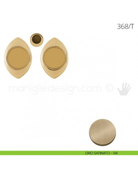 Maniglia per porta scorrevole Clip Mandelli 368T senza serratura oro satinato