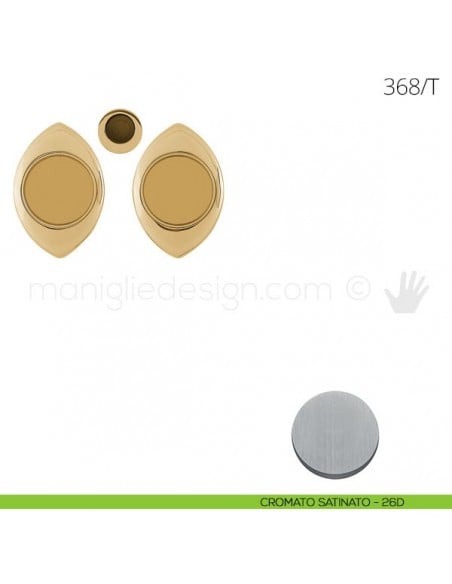 Maniglia per porta scorrevole Clip Mandelli 368T senza serratura cromato satinato