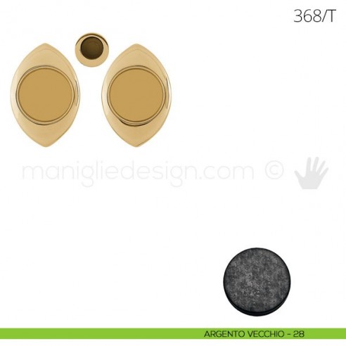 Maniglia per porta scorrevole Clip Mandelli 368T senza serratura argento vecchio