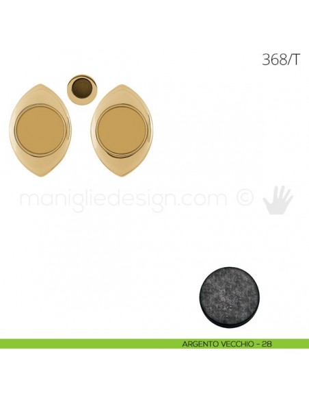 Maniglia per porta scorrevole Clip Mandelli 368T senza serratura argento vecchio