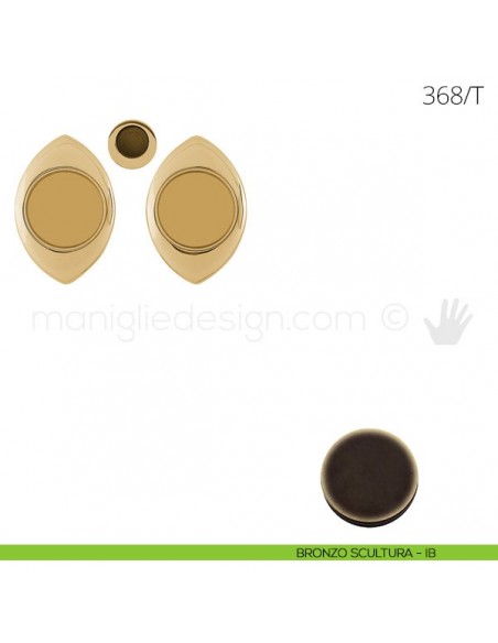 Maniglia per porta scorrevole Clip Mandelli 368T senza serratura bronzo scultura