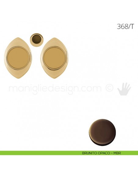 Maniglia per porta scorrevole Clip Mandelli 368T senza serratura brunito opaco