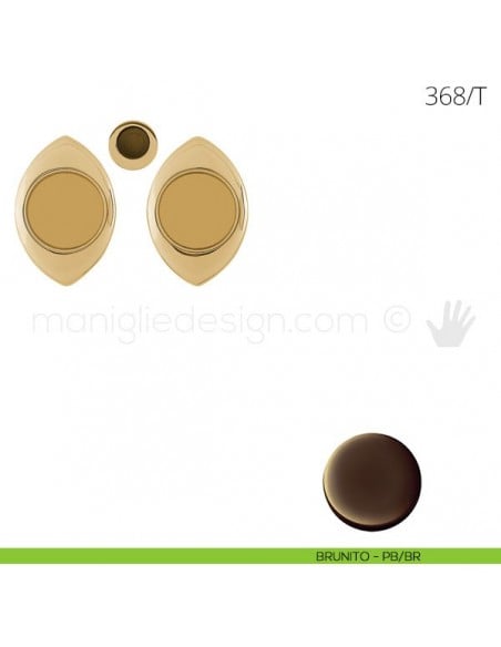 Maniglia per porta scorrevole Clip Mandelli 368T senza serratura brunito