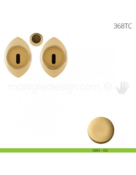Maniglia per porta scorrevole Clip Mandelli 368T con chiave senza serratura oro