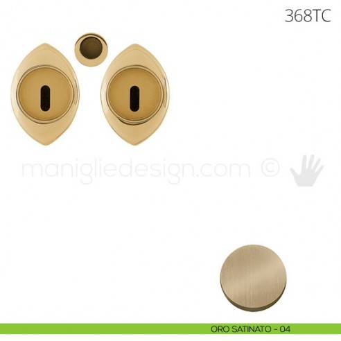 Maniglia per porta scorrevole Clip Mandelli 368T con chiave senza serratura oro satinato