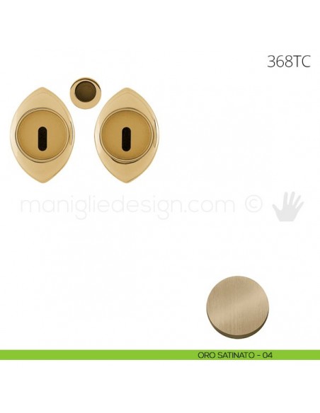 Maniglia per porta scorrevole Clip Mandelli 368T con chiave senza serratura oro satinato