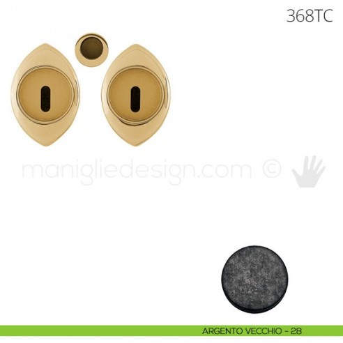 Maniglia per porta scorrevole Clip Mandelli 368T con chiave senza serratura argento vecchio