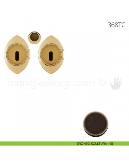 Maniglia per porta scorrevole Clip Mandelli 368T con chiave senza serratura bronzo scultura