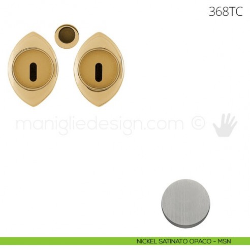 Maniglia per porta scorrevole Clip Mandelli 368T con chiave senza serratura nickel satinato opaco