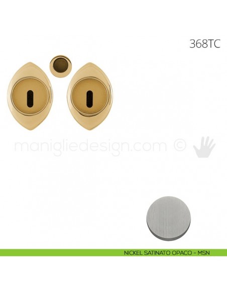 Maniglia per porta scorrevole Clip Mandelli 368T con chiave senza serratura nickel satinato opaco