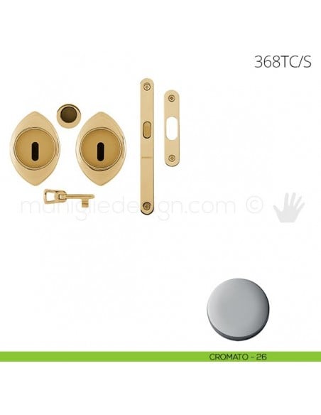 Maniglia per porta scorrevole Clip Mandelli 368T con chiave e serratura cromato