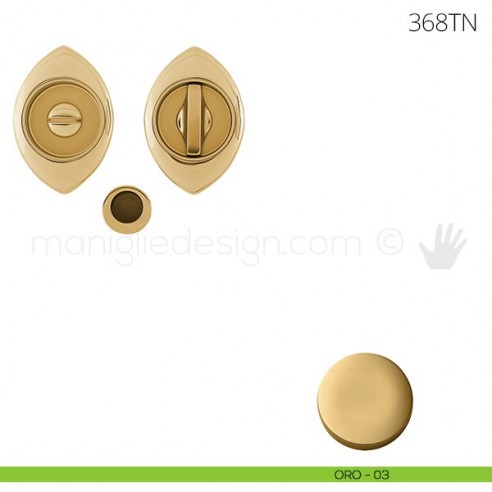 Maniglia per porta scorrevole Clip Mandelli 368T con nottolino senza serratura oro