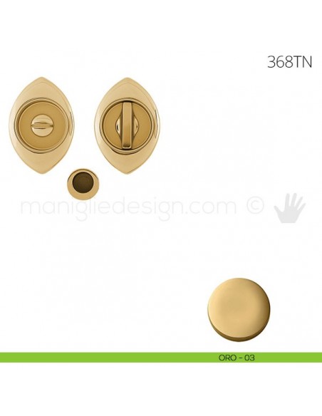 Maniglia per porta scorrevole Clip Mandelli 368T con nottolino senza serratura oro