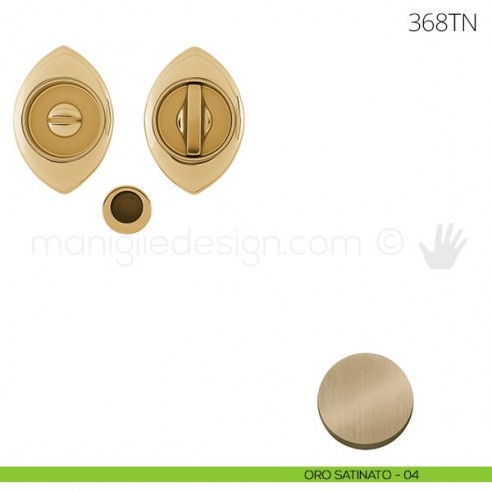 Maniglia per porta scorrevole Clip Mandelli 368T con nottolino senza serratura oro satinato