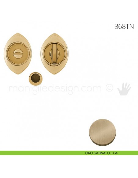Maniglia per porta scorrevole Clip Mandelli 368T con nottolino senza serratura oro satinato