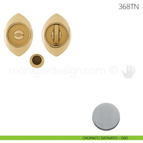 Maniglia per porta scorrevole Clip Mandelli 368T con nottolino senza serratura cromato satinato