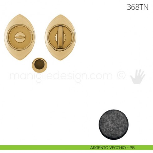 Maniglia per porta scorrevole Clip Mandelli 368T con nottolino senza serratura argento vecchio