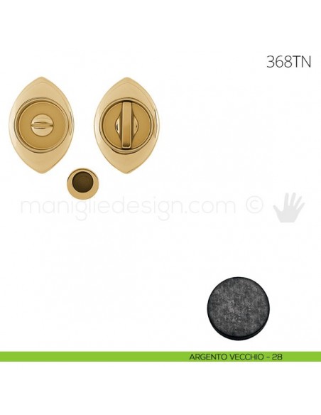 Maniglia per porta scorrevole Clip Mandelli 368T con nottolino senza serratura argento vecchio