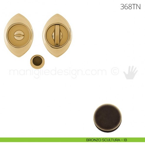Maniglia per porta scorrevole Clip Mandelli 368T con nottolino senza serratura bronzo scultura