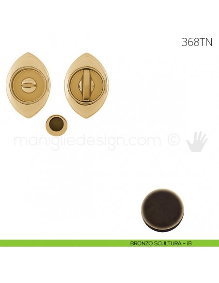 Maniglia per porta scorrevole Clip Mandelli 368T con nottolino senza serratura bronzo scultura