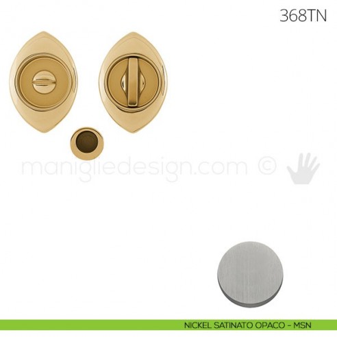 Maniglia per porta scorrevole Clip Mandelli 368T con nottolino senza serratura nickel satinato opaco
