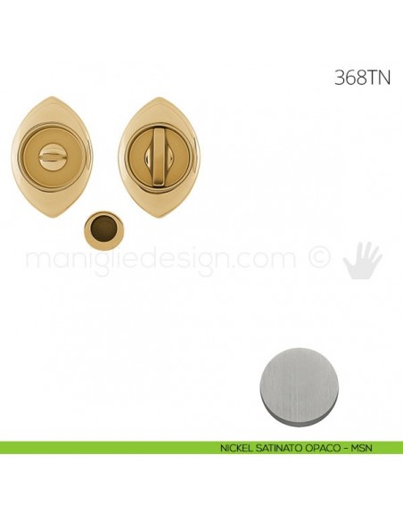Maniglia per porta scorrevole Clip Mandelli 368T con nottolino senza serratura nickel satinato opaco