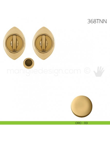 Maniglia per porta scorrevole Clip Mandelli 368T con nottolino interno ed esterno senza serratura oro