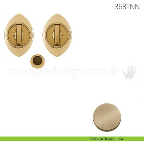 Maniglia per porta scorrevole Clip Mandelli 368T con nottolino interno ed esterno senza serratura oro satinato