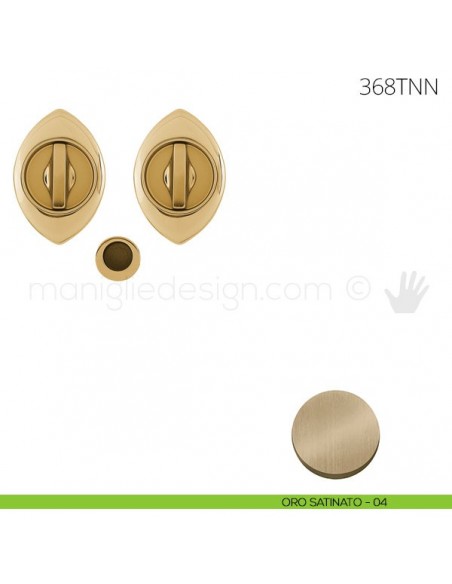 Maniglia per porta scorrevole Clip Mandelli 368T con nottolino interno ed esterno senza serratura oro satinato