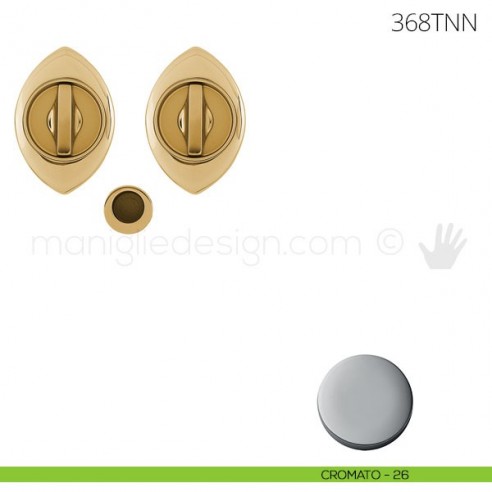 Maniglia per porta scorrevole Clip Mandelli 368T con nottolino interno ed esterno senza serratura cromato