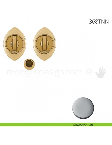 Maniglia per porta scorrevole Clip Mandelli 368T con nottolino interno ed esterno senza serratura cromato