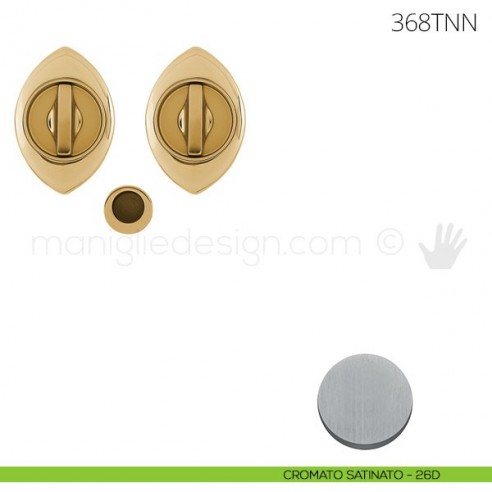 Maniglia per porta scorrevole Clip Mandelli 368T con nottolino interno ed esterno senza serratura cromato satinato