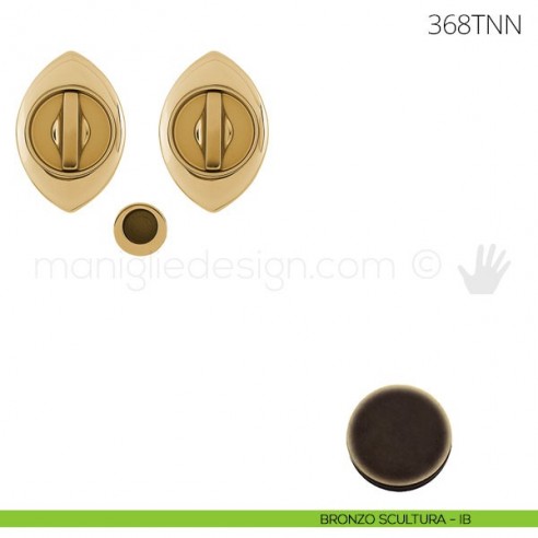 Maniglia per porta scorrevole Clip Mandelli 368T con nottolino interno ed esterno senza serratura bronzo scultura