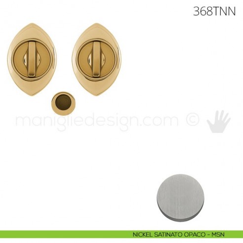 Maniglia per porta scorrevole Clip Mandelli 368T con nottolino interno ed esterno senza serratura nickel satinato opaco