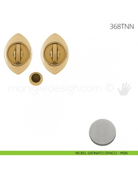 Maniglia per porta scorrevole Clip Mandelli 368T con nottolino interno ed esterno senza serratura nickel satinato opaco