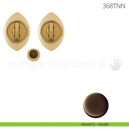 Maniglia per porta scorrevole Clip Mandelli 368T con nottolino interno ed esterno senza serratura brunito