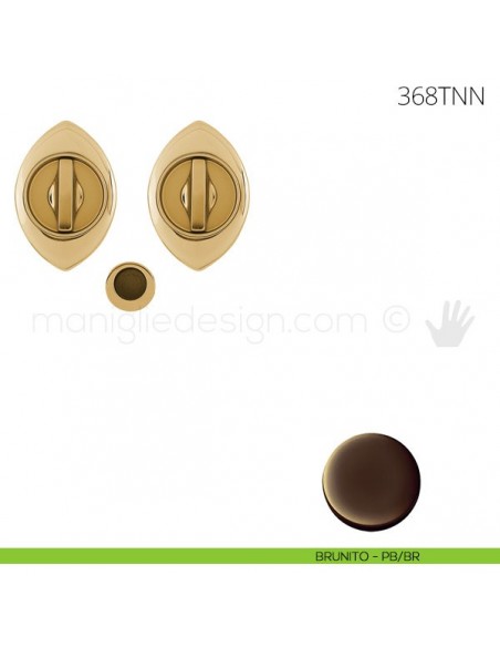 Maniglia per porta scorrevole Clip Mandelli 368T con nottolino interno ed esterno senza serratura brunito