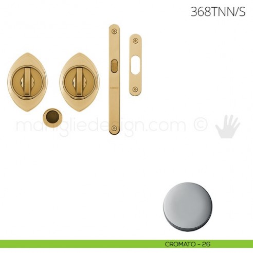 Maniglia per porta scorrevole Clip Mandelli 368T con nottolino interno ed esterno con serratura cromato