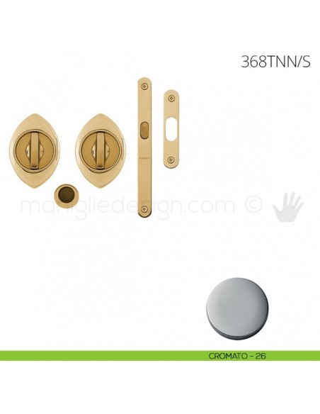 Maniglia per porta scorrevole Clip Mandelli 368T con nottolino interno ed esterno con serratura cromato