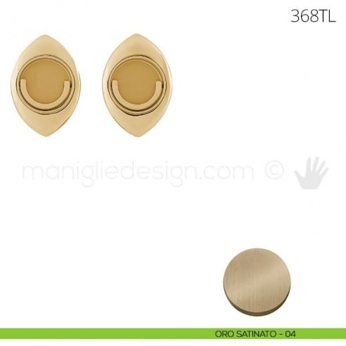 Maniglia per porta a libro Clip Mandelli 368T con doppio anello folle oro satinato