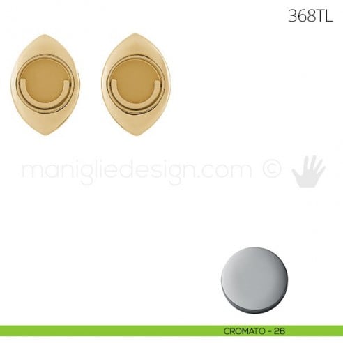 Maniglia per porta a libro Clip Mandelli 368T con doppio anello folle cromato