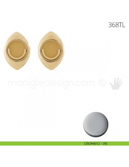 Maniglia per porta a libro Clip Mandelli 368T con doppio anello folle cromato