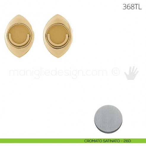 Maniglia per porta a libro Clip Mandelli 368T con doppio anello folle cromato satinato