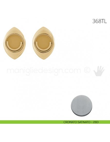 Maniglia per porta a libro Clip Mandelli 368T con doppio anello folle cromato satinato