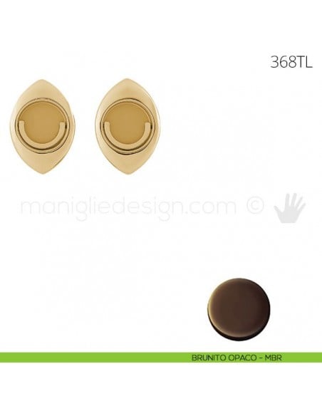 Maniglia per porta a libro Clip Mandelli 368T con doppio anello folle brunito opaco