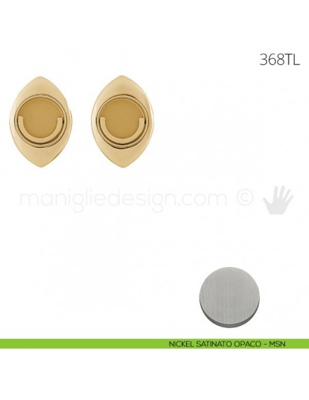 Maniglia per porta a libro Clip Mandelli 368T con doppio anello folle nickel satinato opaco