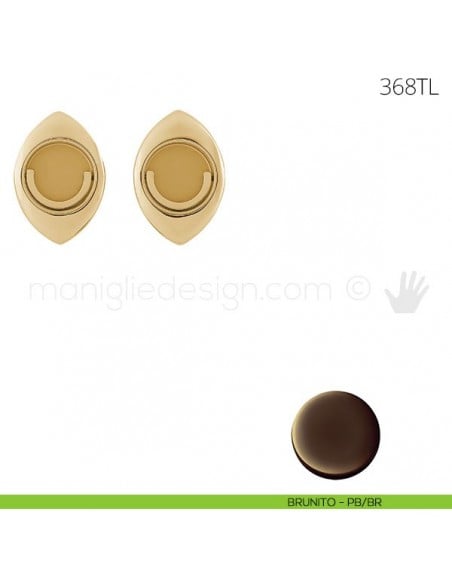 Maniglia per porta a libro Clip Mandelli 368T con doppio anello folle brunito